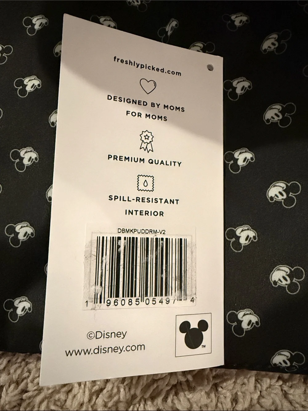 Freshly Picked Beige Mini Backpack with AOP Mickey Print